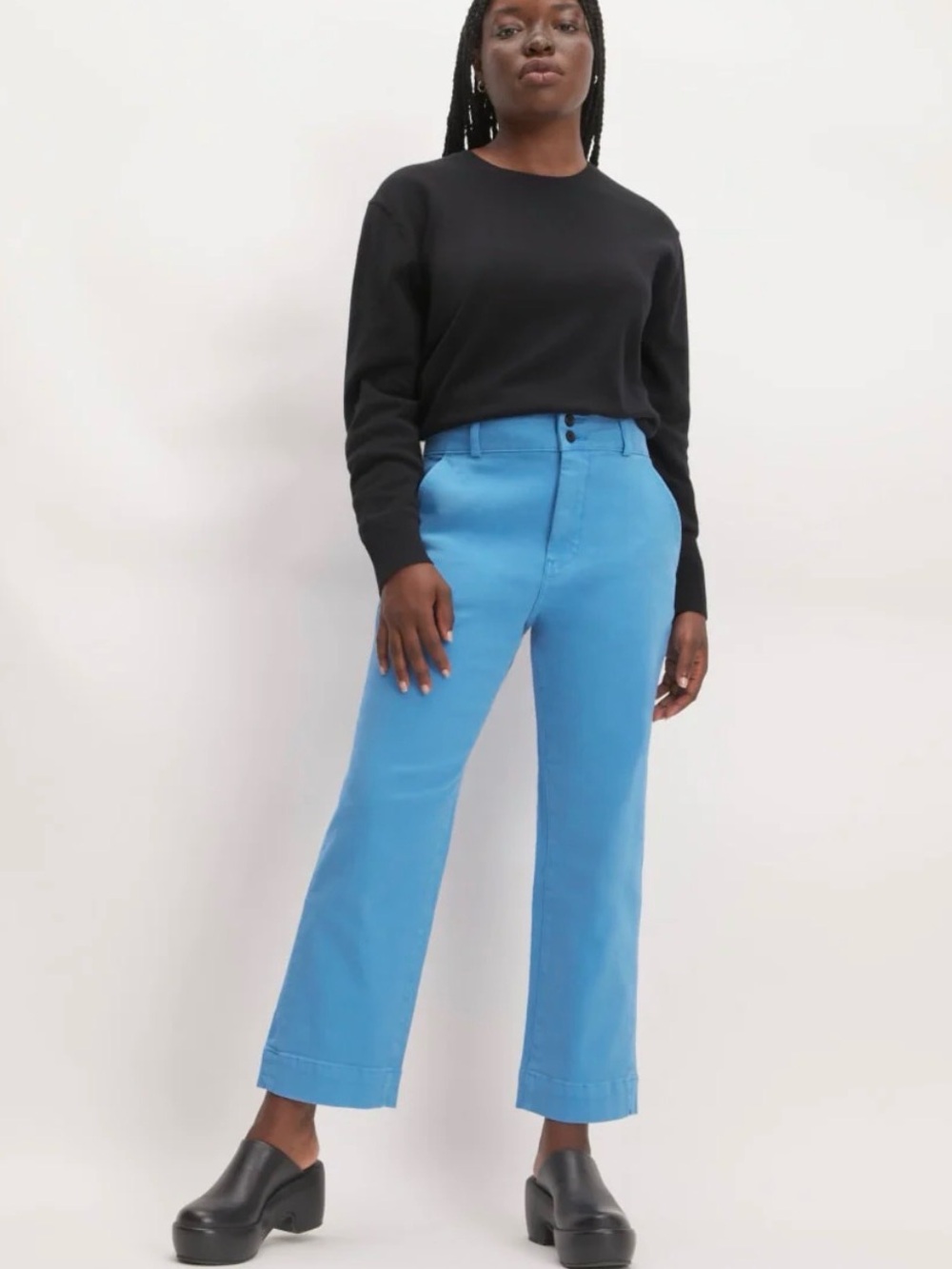 Everlane Organic Straight Leg Bright Blue Wide-Leg Jeans